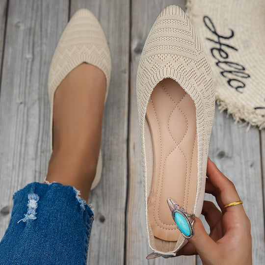 Damen Elegante Ballerinas mit atmungsaktivem Strickdesign R&B