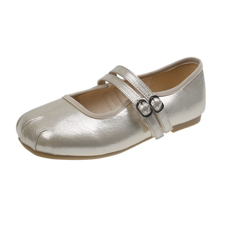 Damen elegante Ballerinas mit doppeltem Riemen und komfortabler Innensohle R&B