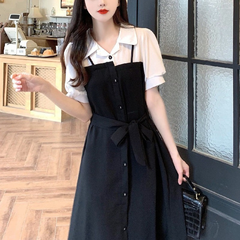 Damen Hemdblusenkleid mit tailliertem Schnitt und Knopf-Details