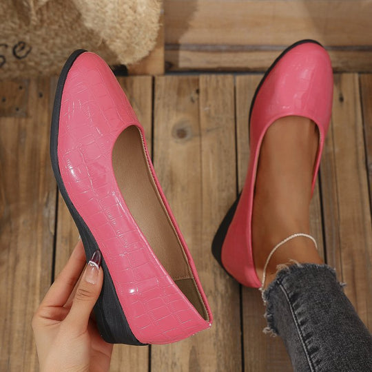 Damen Komfortable Wedge-Pantoletten mit elegantem Krokodilleder-Design R&B
