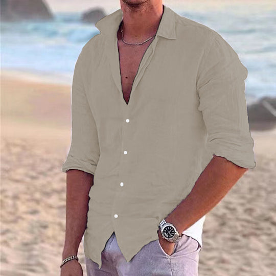 Herren Sommerliche Leinenhemd R&B