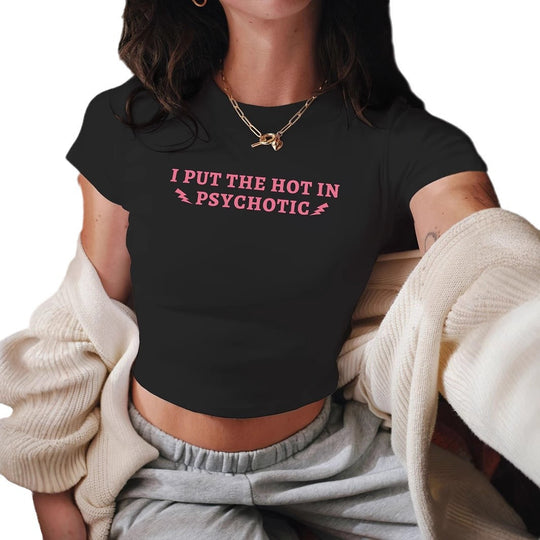 Damen Crop-T-Shirt mit fröhlichem Kirschmotiv R&B