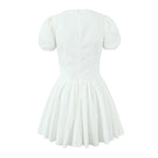 Damen verspieltes Mini-Wickelkleid mit Puffärmeln