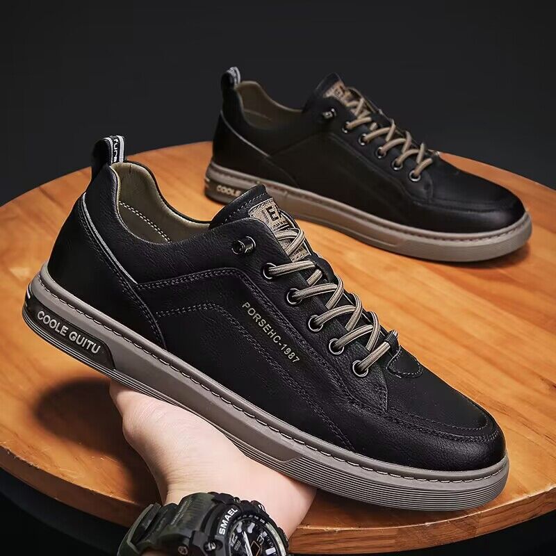 Herren Sportschuhe mit atmungsaktivem Leder und dämpfender Sohle