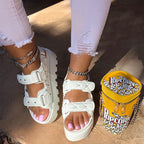 Damen Komfortsandalen mit verstellbaren Riemen und rutschfester Sohle R&B