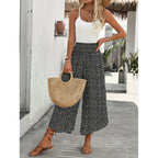 Damen Freizeithose mit weitem Bein und modernem Polka-Dot-Muster R&B