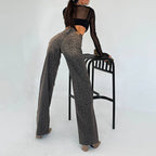 Damen hochtaillierte Leo Jeans R&B