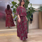 Damen Elegantes Maxikleid mit Rüschendesign und floralem Schnitt R&B