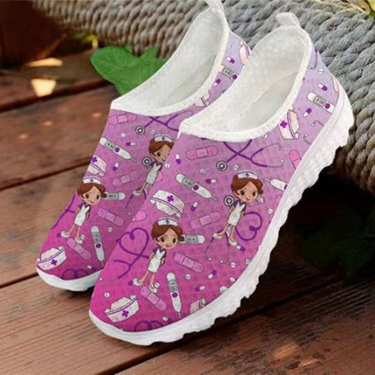 Damen Slip-On Freizeitschuhe mit farbenfrohem Design und atmungsaktiver Oberseite R&B