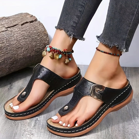 Damen Freizeit-Sandalen mit anatomischem Fußbett und modischem Verschluss R&B