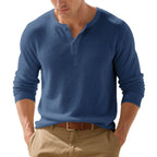 Herren Langarm-Hemden im klassischen Henley-Stil R&B