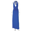 Damen Halter-Maxikleid mit eleganter Drapierung R&B