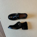 Damen elegante Lederstiefel mit modischen Schnallenakzenten R&B