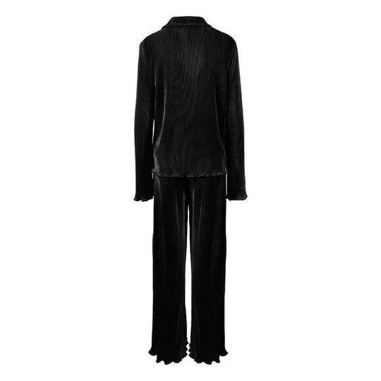 Damen elegantes Lounge-Set aus softem Plissee R&B
