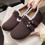 Damen Bequeme Hüttenschuhe mit verstellbaren Riemen und weichem Innenfutter R&B