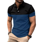 Herren Kurzarm-Polohemd mit kontrastierenden Farbblöcken und modernem Schnitt R&B