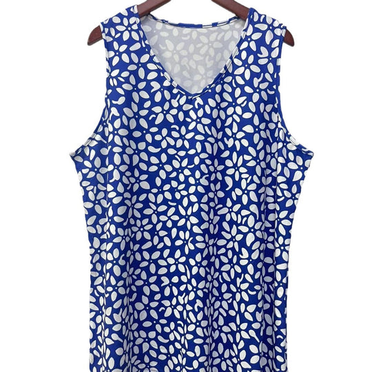 Damen ärmelloses V-Top mit floralem Print und seitlichen Eingrifftaschen R&B