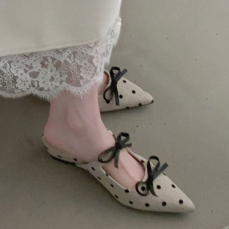 Damen spitze Slipper mit verspieltem Schleifendetail R&B