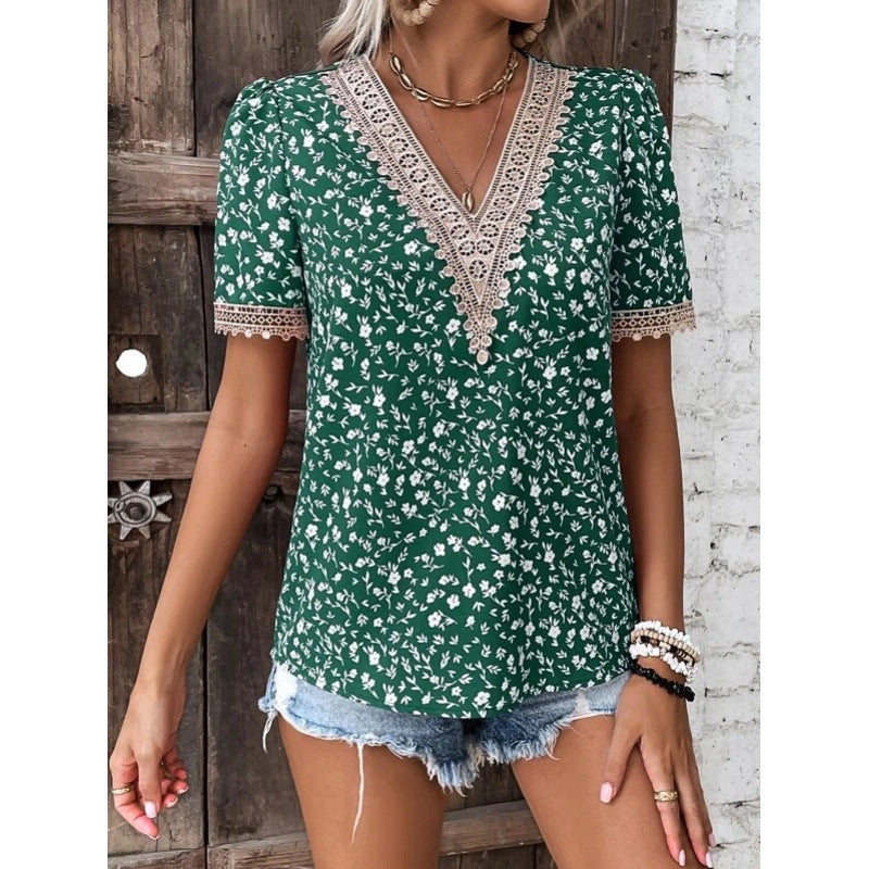 Damen Floral Bestickte Freizeitbluse R&B