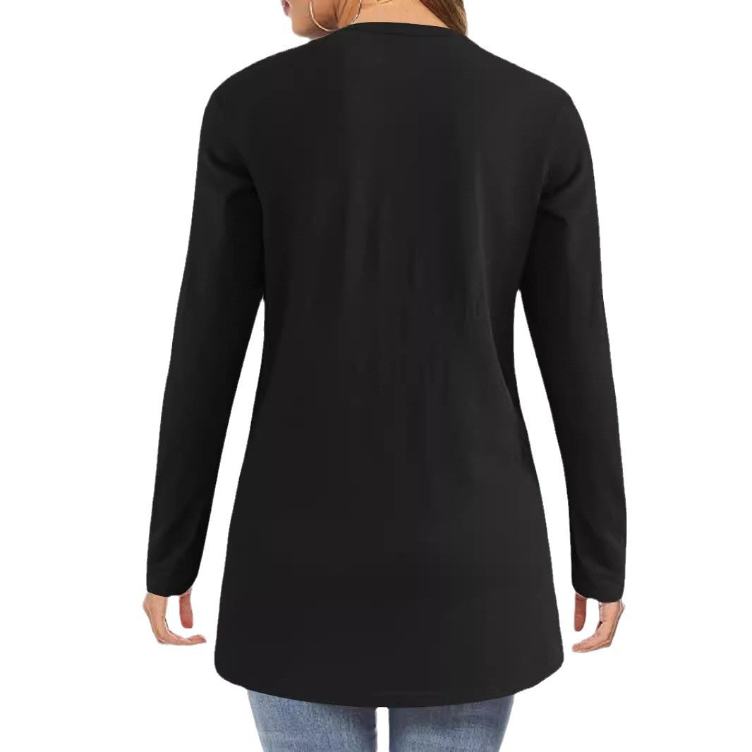 Damen Langarm Cardigan mit praktischen Taschen und offenem Schnitt R&B