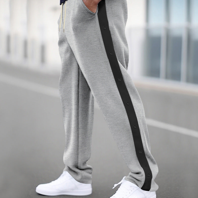Herren Sportliche Jogginghose mit Druckknopfverschluss und atmungsaktivem Material R&B