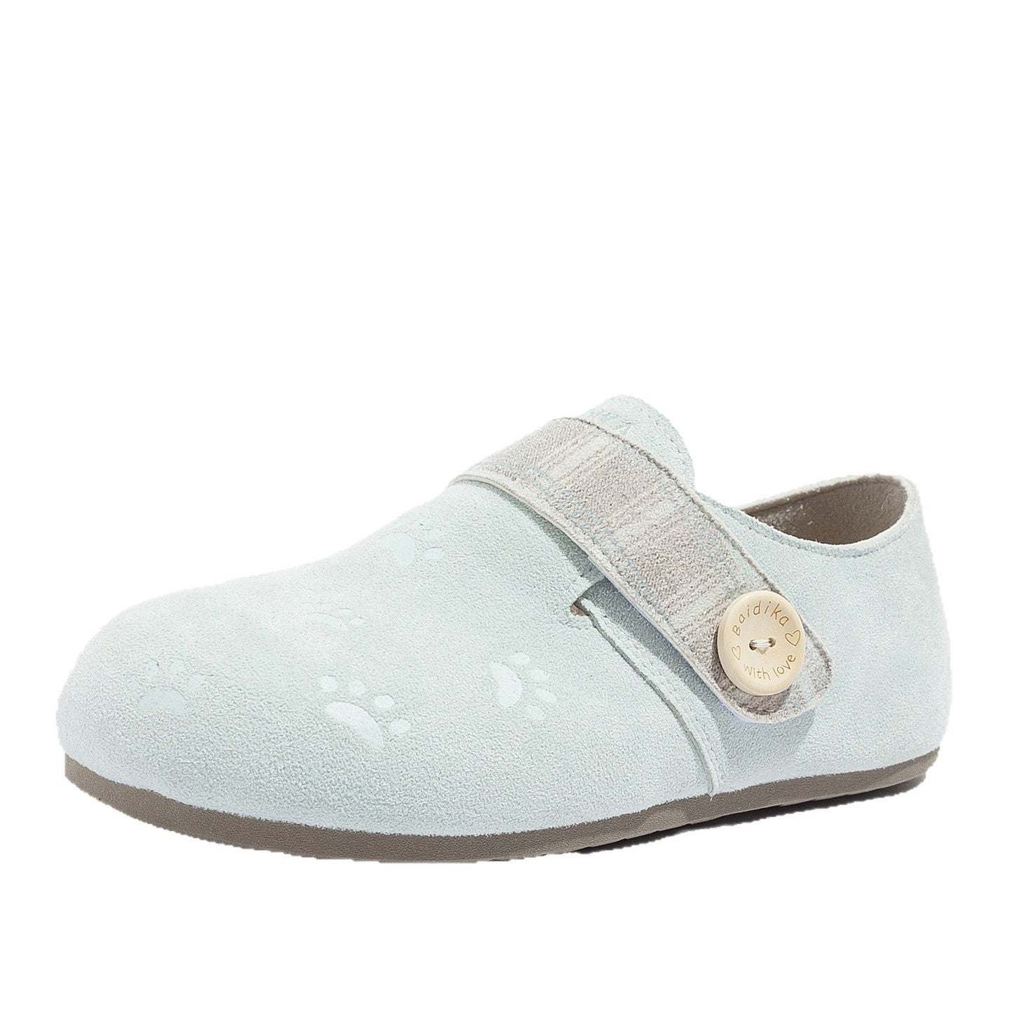 Damen Clogs mit weichem Innenfutter und dekorativem Knopfverschluss