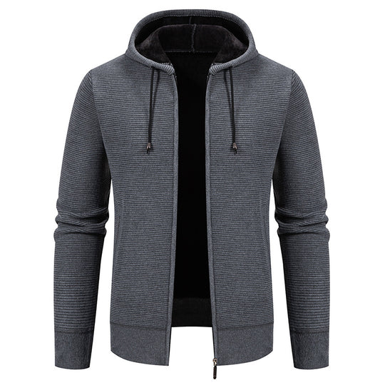 Herren moderne Kapuzenjacke mit strukturiertem Design und praktischen Taschen R&B