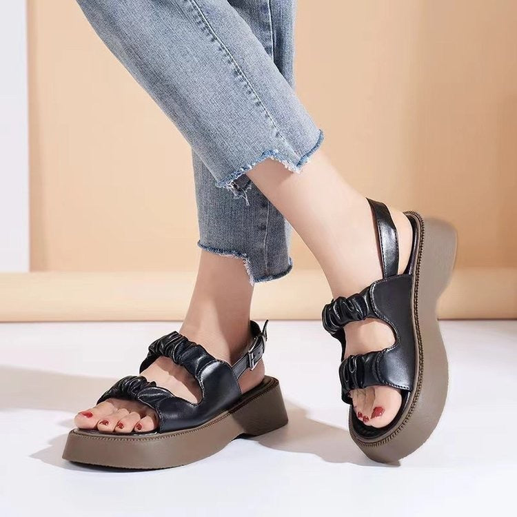 Damen trendige Sandalen mit elastischem Riemchen-Design und komfortabler Sohle R&B