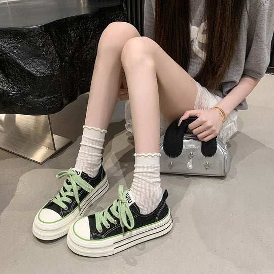 Damen Sportliche Sneakers mit robuster Sohle und atmungsaktivem Canvas von R&B