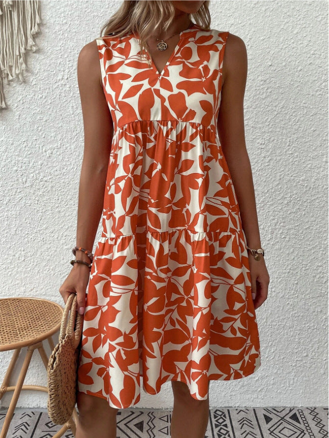Damen Blumenkleid im lässigen A-Linien-Design R&B