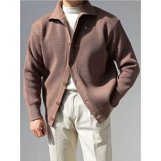 Herren Strukturierte Button-Down-Jacke R&B