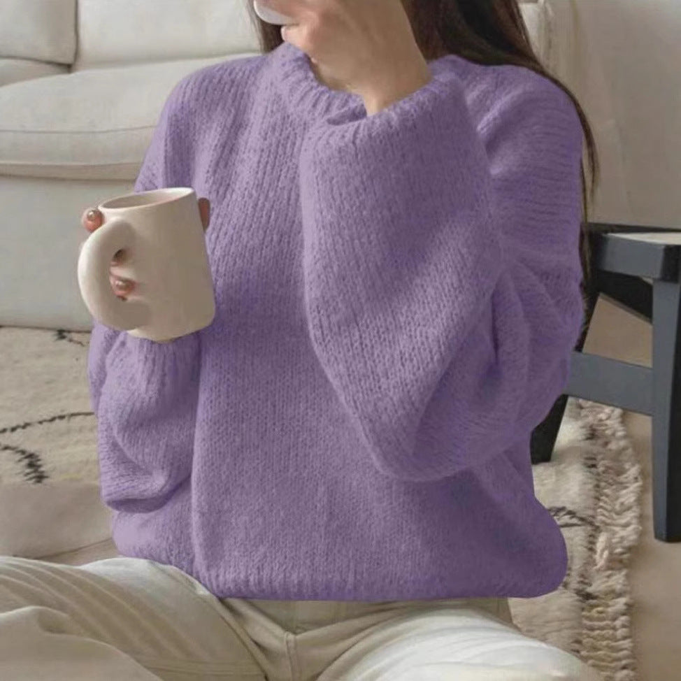 Damen Kuscheliger Strickpullover mit weitem Schnitt und klassischen Rippdetails R&B