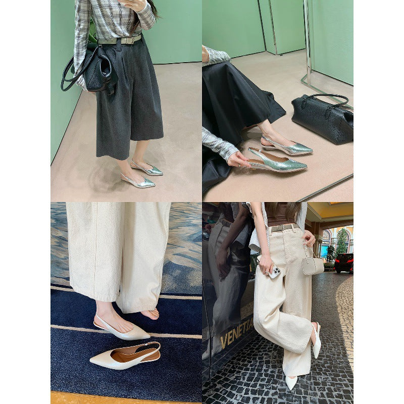 Damen Slingback-Pumps mit spitzem Zehenbereich und komfortablem Blockabsatz