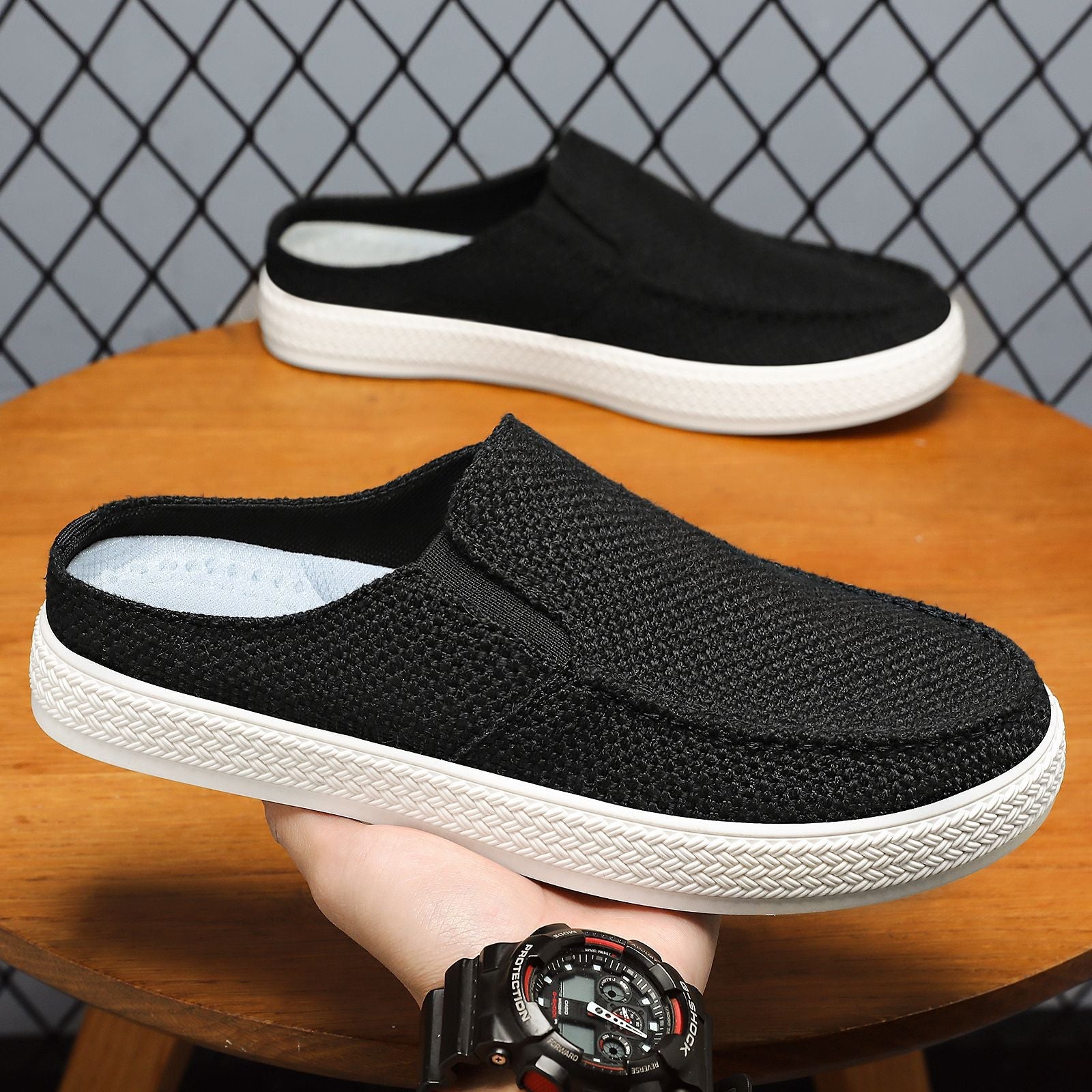 Damen Bequeme Slip-On Hausschuhe mit elastischem Einstiegsdesign R&B
