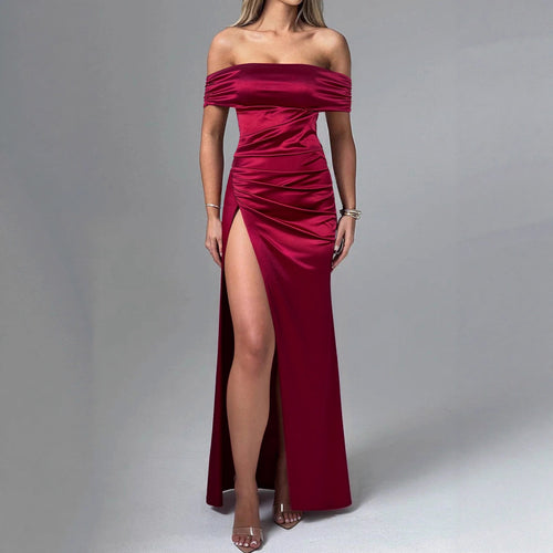 Damen Figurbetontes Asymmetrisches Abendkleid R&B
