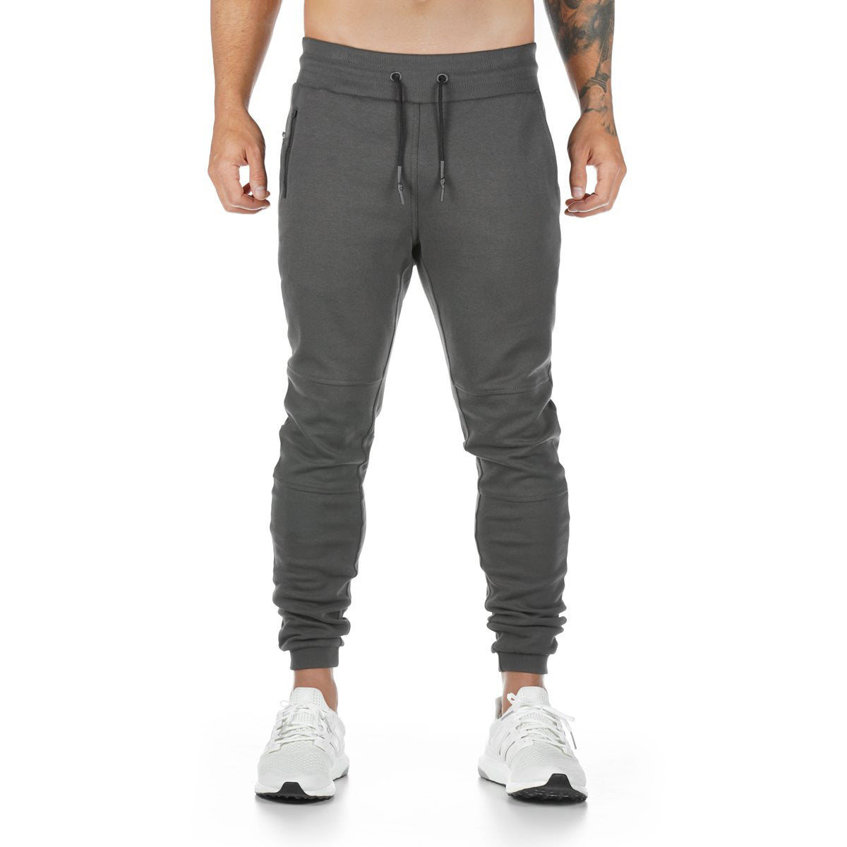 Herren bequeme Jogginghose mit praktischen Reißverschlusstaschen und elastischem Bund R&B