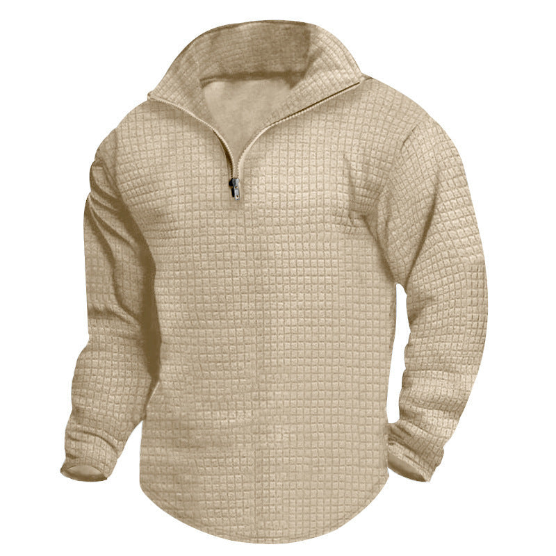 Herren Wärmeisolierter Pullover mit halbhohem Kragen und strukturierter Oberfläche R&B