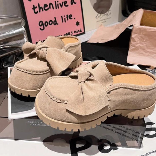 Damen Clogs mit dekorativem Schleifendesign und rutschfester Sohle R&B
