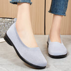 Damen Bequeme Strick-Ballerinas mit elastischem Einstieg R&B