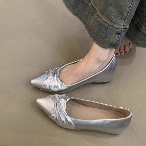 Damen elegante spitze Ballerinas mit modischer Schleifenapplikation R&B