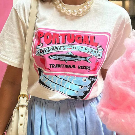 Damen T-Shirt mit künstlerischem Motiv im Vintage-Stil R&B