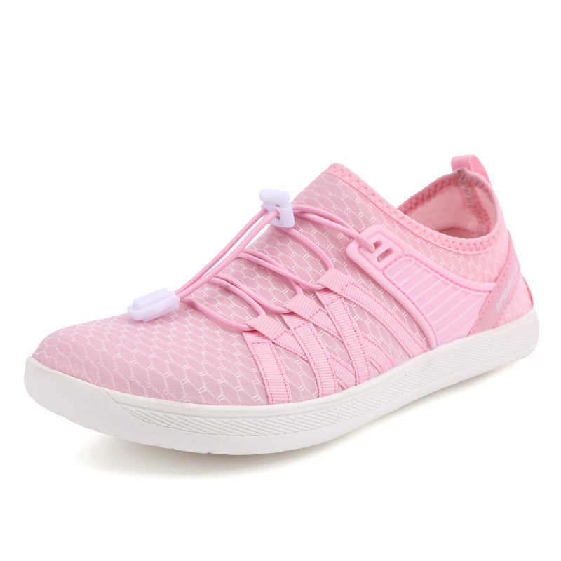 Unisex nan flacher Stadt-Sneaker mit Schnellzugverschluss, elastischem Strickoberteil und stoßabsorbierender Leichtsohle R&B