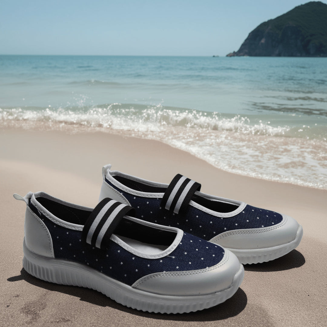 Damen Sportliche Freizeit-Schuhe mit elastischem Riemen R&B