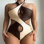 Damen Einteiler Badeanzug mit innovativem Schnitt und sexy Cut-Out-Design