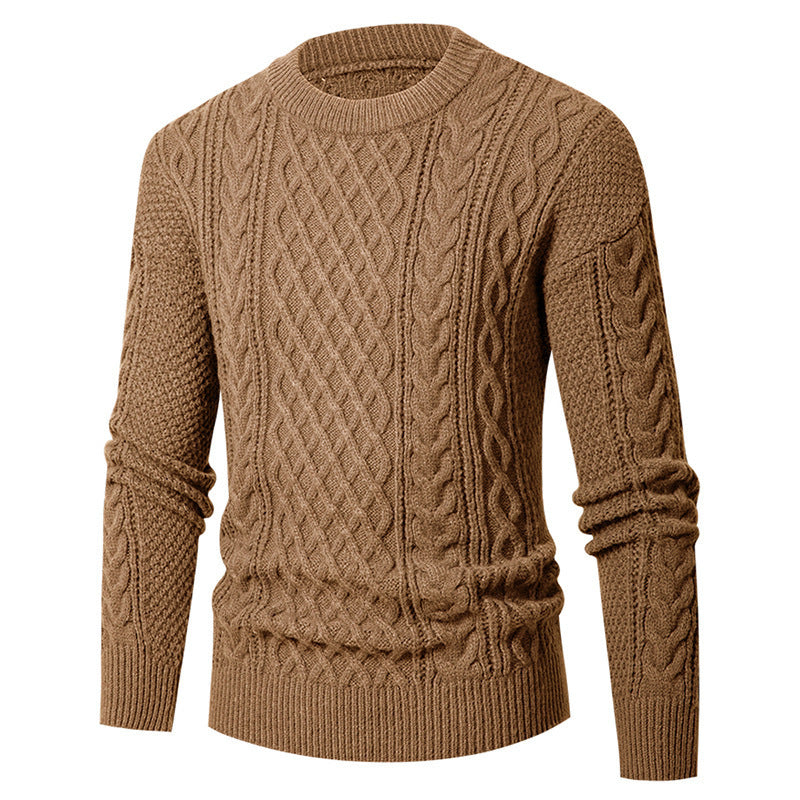 Herren Grobstrickpullover mit modischem Zopfmuster R&B