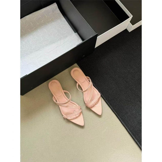 Damen elegante Slingback Sandalen mit v-förmiger Zehenpartie R&B