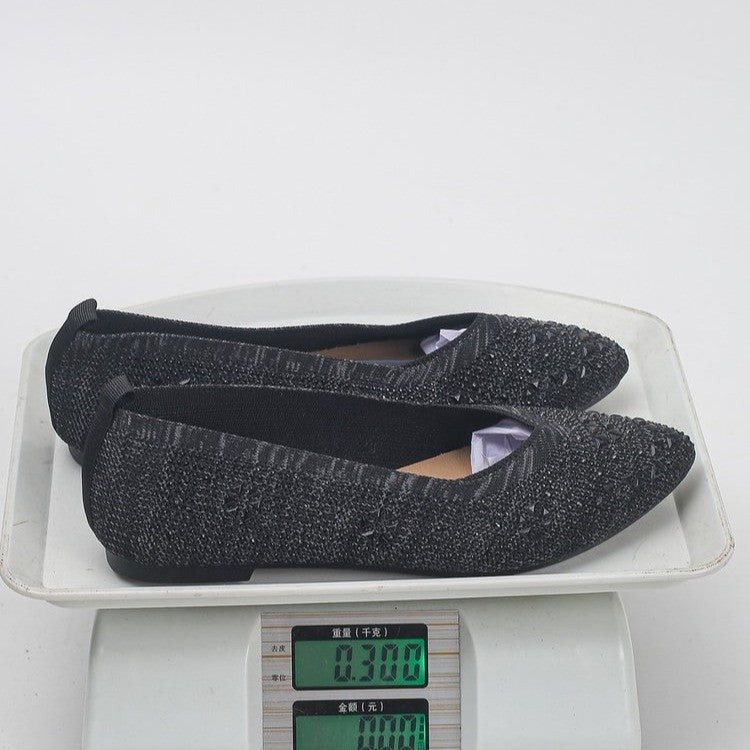 Damen Ballerinas mit funkelndem Strass und dekorativem Lochmuster R&B