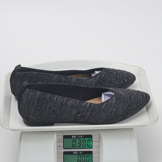 Damen Ballerinas mit funkelndem Strass und dekorativem Lochmuster R&B