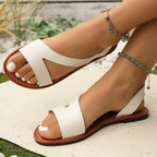 Damen Modische Riemensandalen mit eleganten Überkreuz-Riemen und bequemem Fußbett R&B