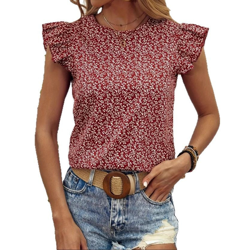 Damen Trendiges Blusenshirt mit Rüschendetails und floralem Muster R&B